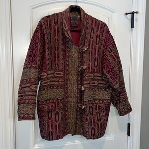 Art to wear beautiful tapestry jacket boho artsy creative hippie size small